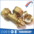All kind of CW602N brass fitting 3 way female tee cross copper pipe fitting tube connector